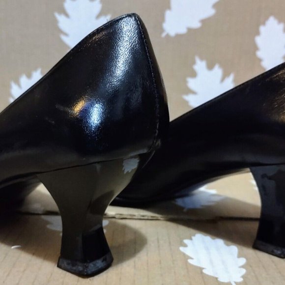 VNTG Charles David By Nathalie M. Avant Garde Laquered Spool Kitten Heel 6B New - Picture 9 of 12
